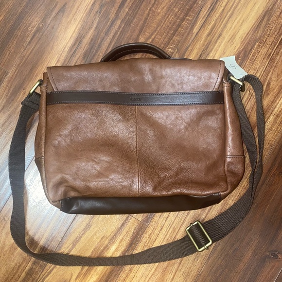 Fossil Mens Evan Leather Commuter Brown 